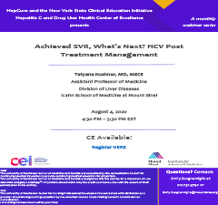 HepCure/CEI Co-Sponsored Webinar: Achieved SVR, What’s Next? HCV Post Treatment Management